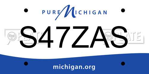 S47ZAS Michigan License Plate