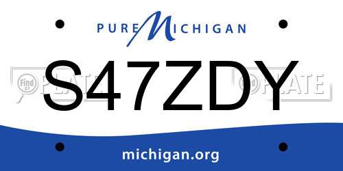 S47ZDY Michigan License Plate