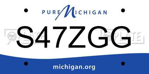 S47ZGG Michigan License Plate