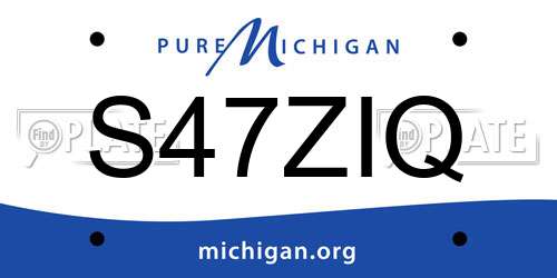 S47ZIQ Michigan License Plate