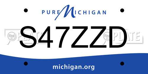S47ZZD Michigan License Plate