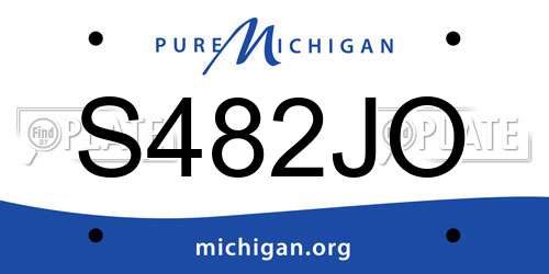 S482JO Michigan License Plate