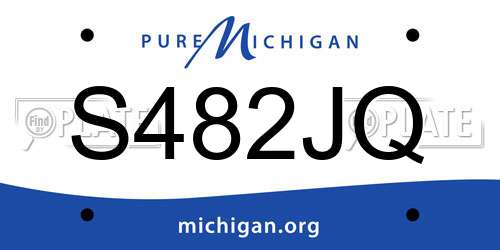 S482JQ Michigan License Plate
