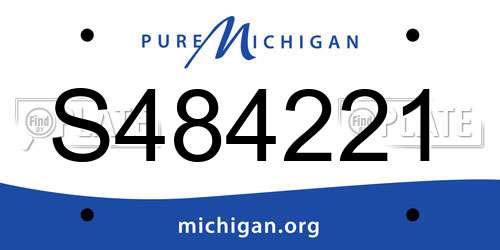 S484221 Michigan License Plate