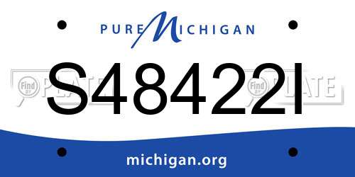 S48422I Michigan License Plate