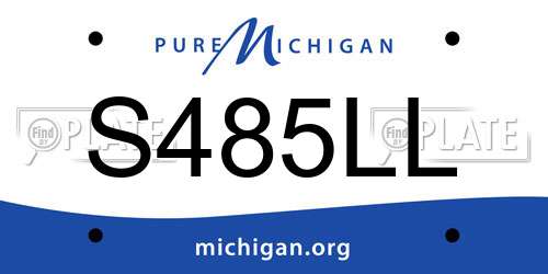 S485LL Michigan License Plate