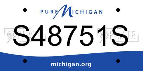 S48751S Michigan License Plate