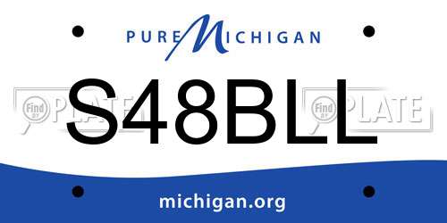 S48BLL Michigan License Plate