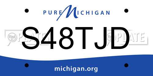 S48TJD Michigan License Plate
