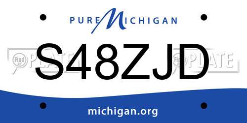S48ZJD Michigan License Plate