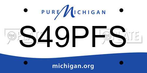 S49PFS Michigan License Plate