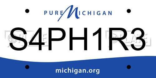 S4PH1R3 Michigan License Plate