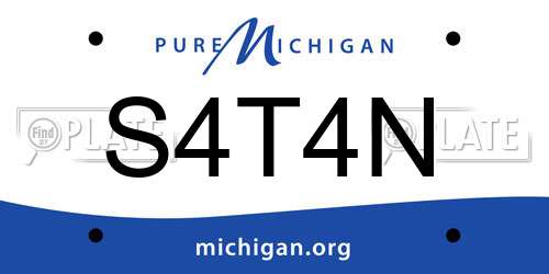 S4T4N Michigan License Plate