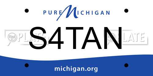 S4TAN Michigan License Plate