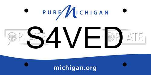 S4VED Michigan License Plate