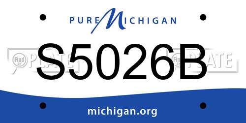 S5026B Michigan License Plate