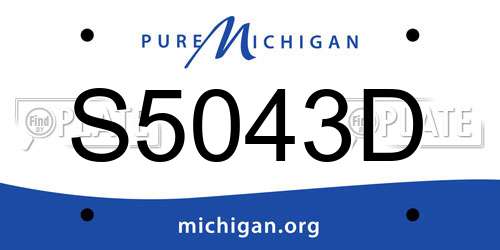 S5043D Michigan License Plate