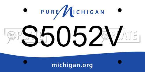 S5052V Michigan License Plate