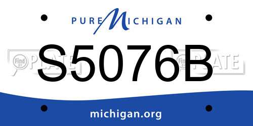 S5076B Michigan License Plate