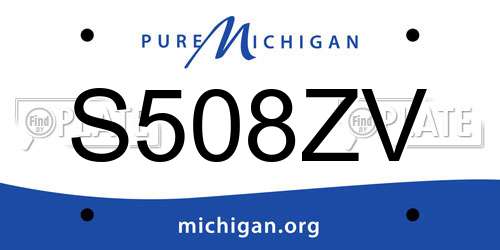 S508ZV Michigan License Plate