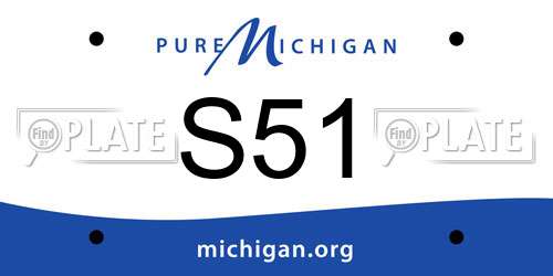 S51 Michigan License Plate