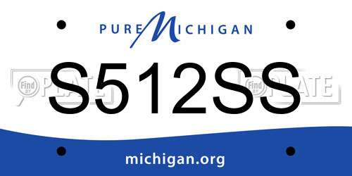 S512SS Michigan License Plate