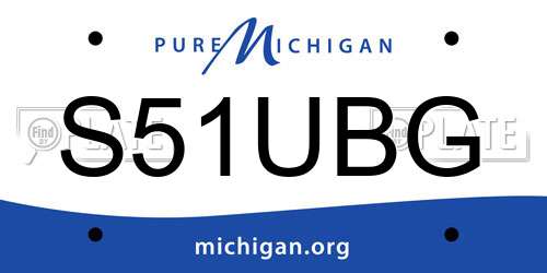 S51UBG Michigan License Plate