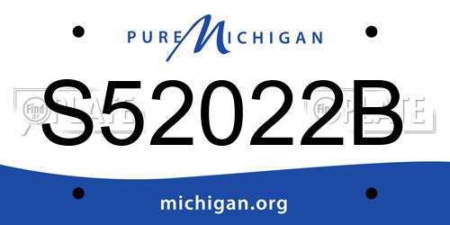 S52022B Michigan License Plate