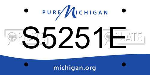 S5251E Michigan License Plate