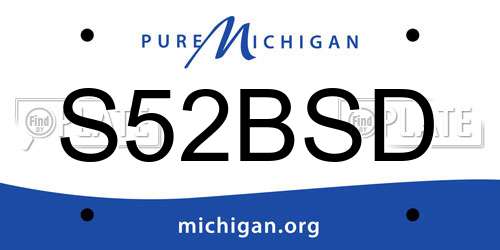 S52BSD Michigan License Plate