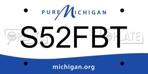 S52FBT Michigan License Plate