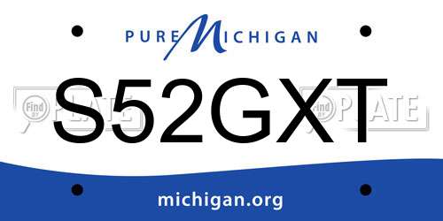 S52GXT Michigan License Plate