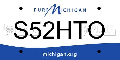 S52HTO Michigan License Plate