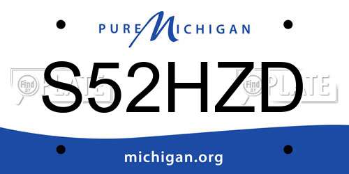 S52HZD Michigan License Plate