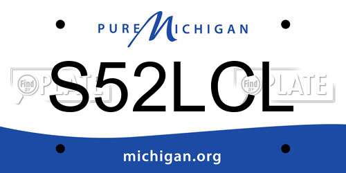 S52LCL Michigan License Plate