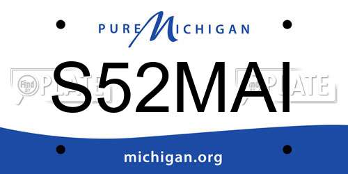 S52MAI Michigan License Plate