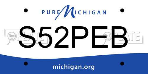 S52PEB Michigan License Plate