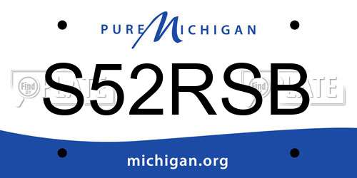 S52RSB Michigan License Plate