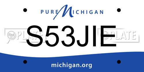 S53JIE Michigan License Plate