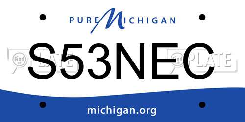 S53NEC Michigan License Plate