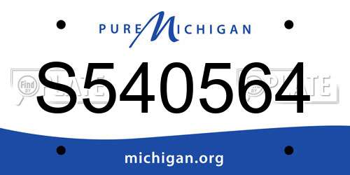 S540564 Michigan License Plate