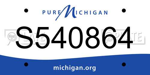 S540864 Michigan License Plate