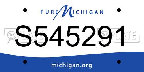 S545291 Michigan License Plate