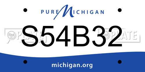 S54B32 Michigan License Plate