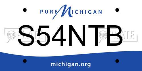S54NTB Michigan License Plate