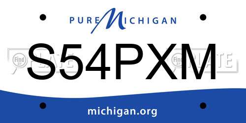 S54PXM Michigan License Plate