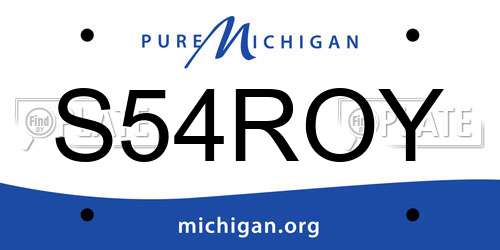 S54ROY Michigan License Plate