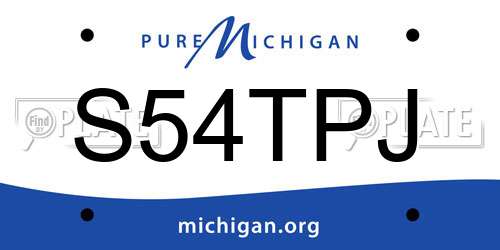 S54TPJ Michigan License Plate