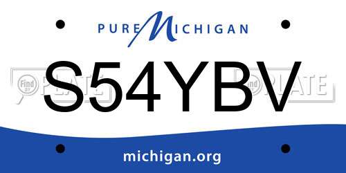 S54YBV Michigan License Plate