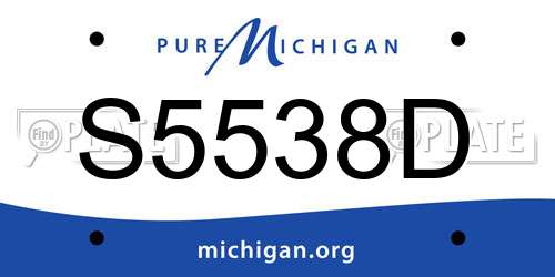 S5538D Michigan License Plate